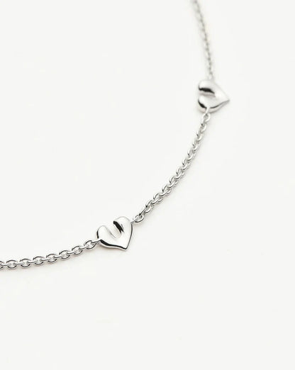 Molten Heart Mini Charm Bracelet | Sterling Silver Bracelet Missoma
