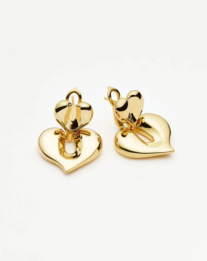 Molten Heart Statement Earrings | 18ct Gold Plated Earrings Missoma