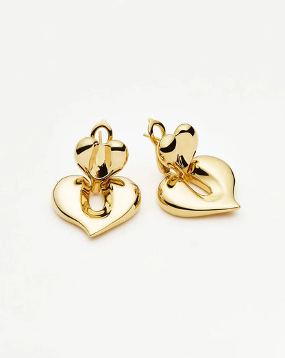 Molten Heart Statement Earrings | 18ct Gold Plated Earrings Missoma