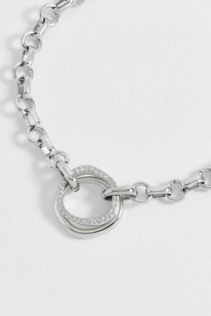 Molten Ring Pave T-Bar Bracelet