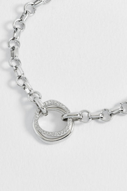 Molten Ring Pave T-Bar Bracelet