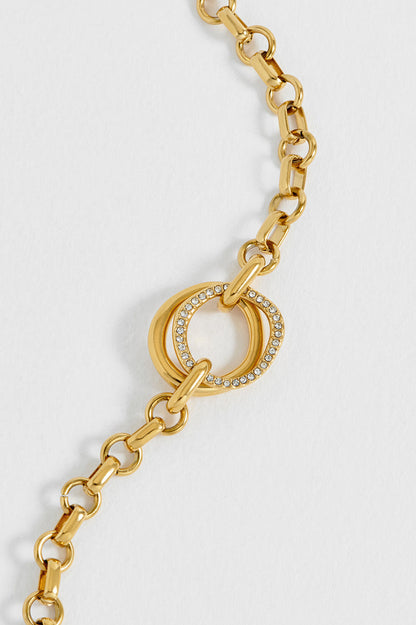 Molten Ring Pave T-Bar Bracelet