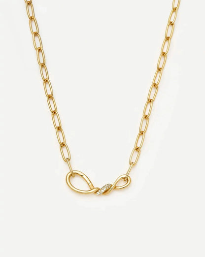 Molten Snow Paperclip Chain Necklace | 18ct Gold Plated/Cubic Zirconia Necklaces Missoma