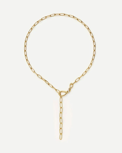 Molten Snow Paperclip Chain Necklace | 18ct Gold Plated/Cubic Zirconia Necklaces Missoma