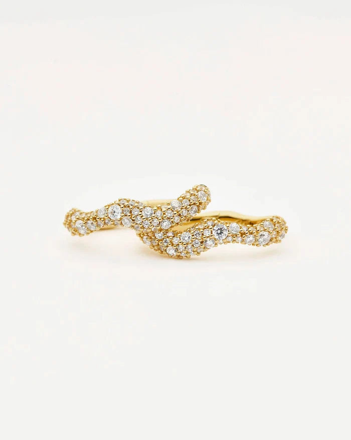 Molten Snow Small Hoop Earrings | 18ct Gold Vermeil/Cubic Zirconia Earrings Missoma