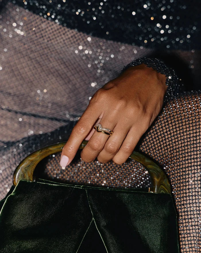 Molten Snow Stacking Ring | 18ct Gold Vermeil/Cubic Zirconia Rings Missoma