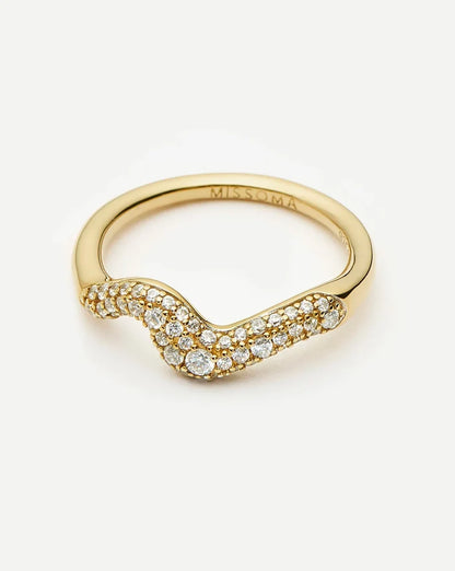 Molten Snow Stacking Ring | 18ct Gold Vermeil/Cubic Zirconia Rings Missoma