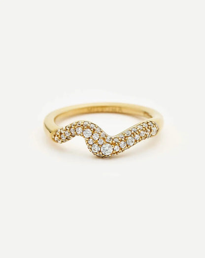 Molten Snow Stacking Ring | 18ct Gold Vermeil/Cubic Zirconia Rings Missoma