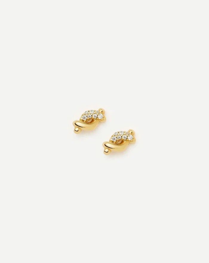 Molten Snow Stud Earrings | 18ct Gold Vermeil/Cubic Zirconia Earrings Missoma