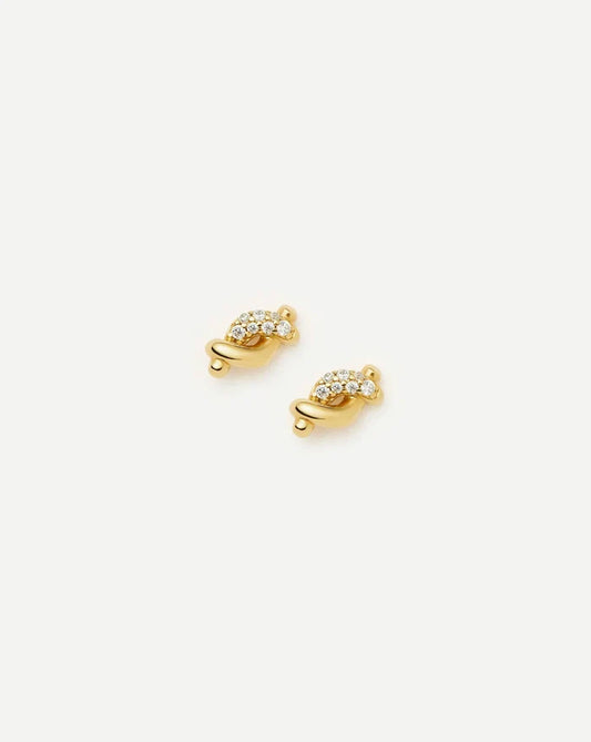 Molten Snow Stud Earrings | 18ct Gold Vermeil/Cubic Zirconia Earrings Missoma