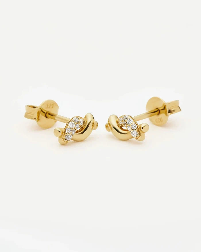 Molten Snow Stud Earrings | 18ct Gold Vermeil/Cubic Zirconia Earrings Missoma