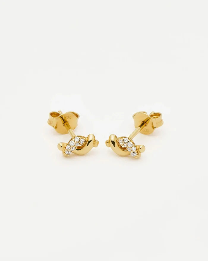 Molten Snow Stud Earrings | 18ct Gold Vermeil/Cubic Zirconia Earrings Missoma
