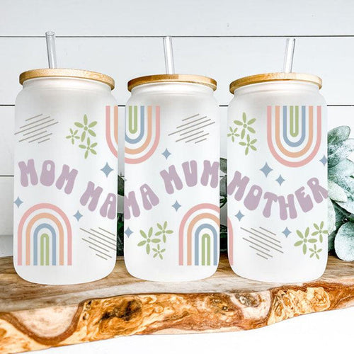 Mom Mama Mum Mother Frosted Glass Tumbler Libby Soda Can