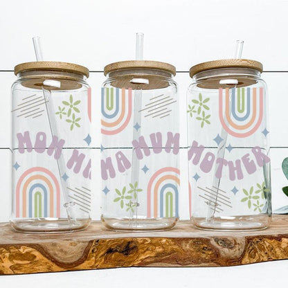 Mom Mama Mum Mother Frosted Glass Tumbler Libby Soda Can