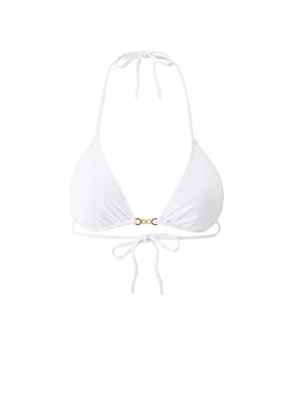 Tops Melissa Odabash Monza Triangle Chain Bikini Top White Apoella