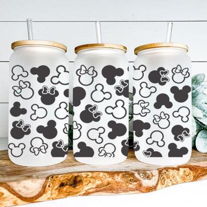 Mouse Ears Frosted Glass Tumbler Libby Soda Can