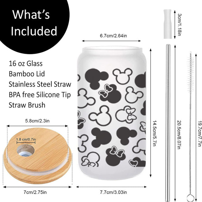 Mouse Ears Frosted Glass Tumbler Libby Soda Can