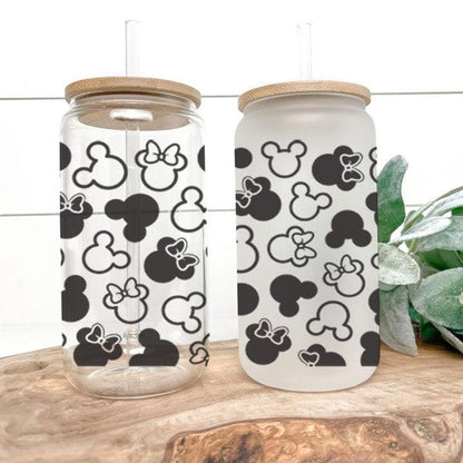Mouse Ears Frosted Glass Tumbler Libby Soda Can