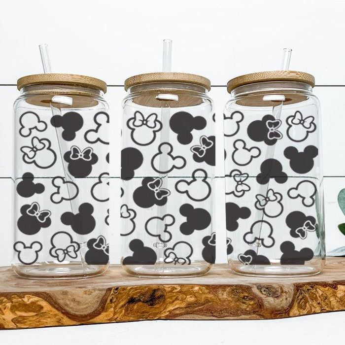 Mouse Ears Frosted Glass Tumbler Libby Soda Can