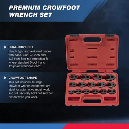 Neiko 03324A Crowfoot Wrench Set METRIC 8 TO 24MM