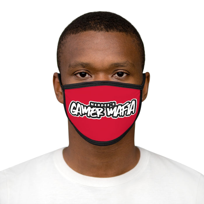 Nerdee's - Mixed-Fabric Face Mask - "Gamer Mafia" Logo (Design 01) - Red