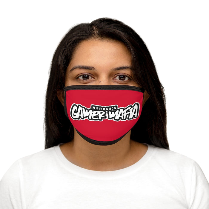 Nerdee's - Mixed-Fabric Face Mask - "Gamer Mafia" Logo (Design 01) - Red