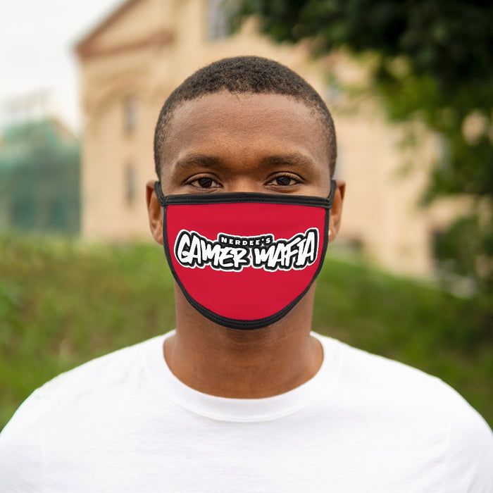 Nerdee's - Mixed-Fabric Face Mask - "Gamer Mafia" Logo (Design 01) - Red