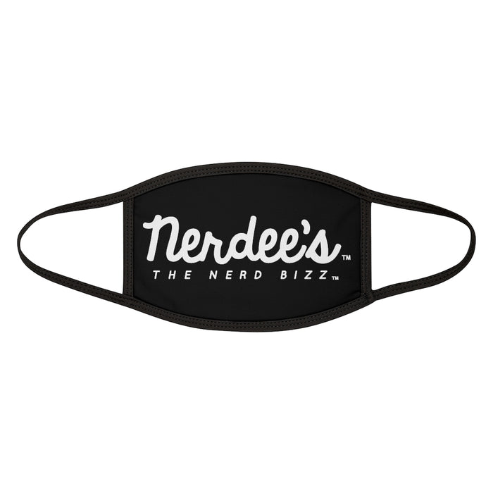 Nerdee's - Mixed-Fabric Face Mask - "The Nerd Bizz" Script Logo (Design 02) - Black