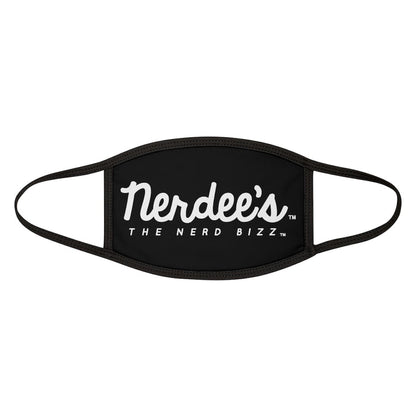 Nerdee's - Mixed-Fabric Face Mask - "The Nerd Bizz" Script Logo (Design 02) - Black