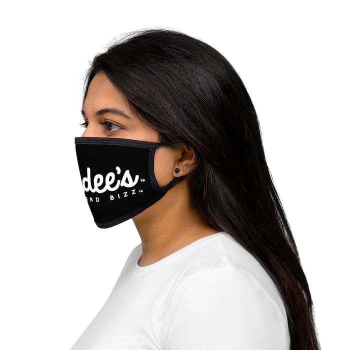 Nerdee's - Mixed-Fabric Face Mask - "The Nerd Bizz" Script Logo (Design 02) - Black