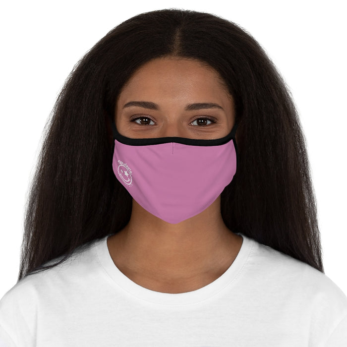 Nerdee's - The Nerd Bizz - Official Logo (White) - Fitted Polyester Face Mask - Pink