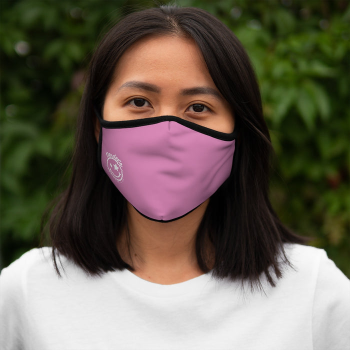 Nerdee's - The Nerd Bizz - Official Logo (White) - Fitted Polyester Face Mask - Pink