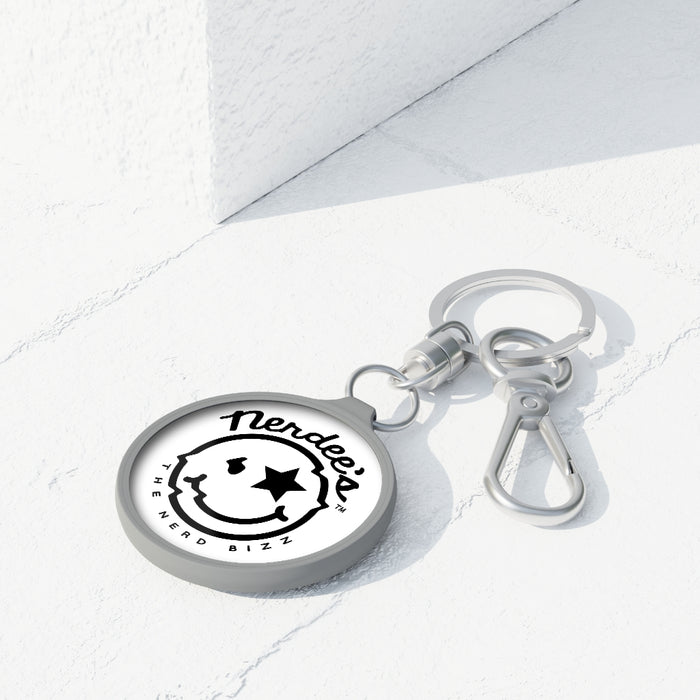Nerdee's Logo Key Ring - White