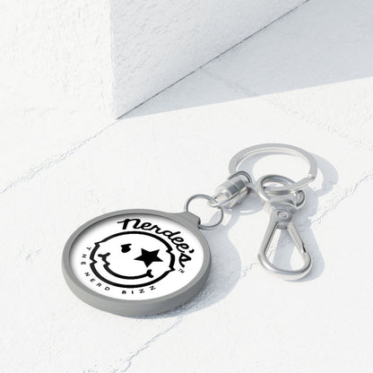 Nerdee's Logo Key Ring - White
