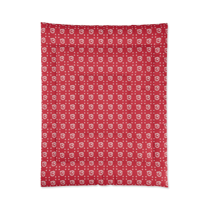 Nerdee's Official Logo Pattern (Design 01) Comforter - Dark Red