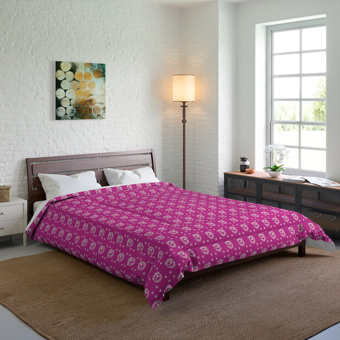 Nerdee's Official Logo Pattern (Design 01) Comforter - Hot Pink