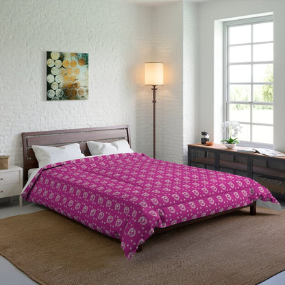 Nerdee's Official Logo Pattern (Design 01) Comforter - Hot Pink