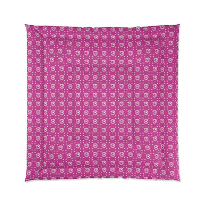 Nerdee's Official Logo Pattern (Design 01) Comforter - Hot Pink