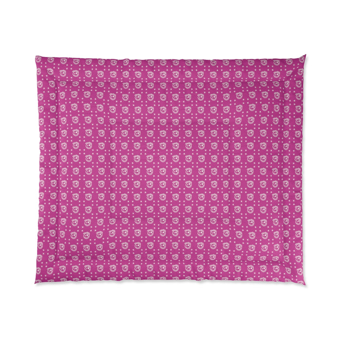 Nerdee's Official Logo Pattern (Design 01) Comforter - Hot Pink