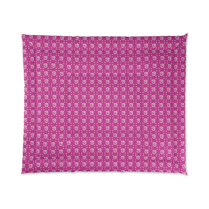 Nerdee's Official Logo Pattern (Design 01) Comforter - Hot Pink