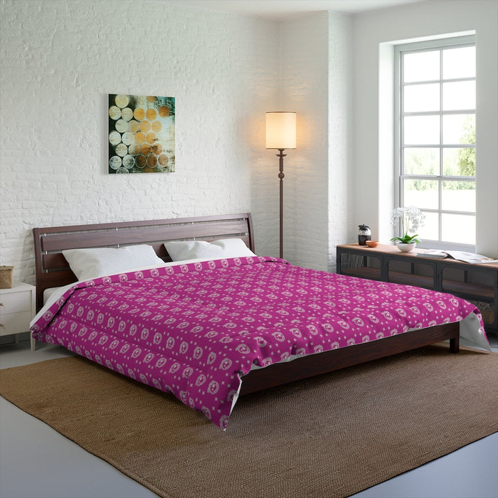 Nerdee's Official Logo Pattern (Design 01) Comforter - Hot Pink
