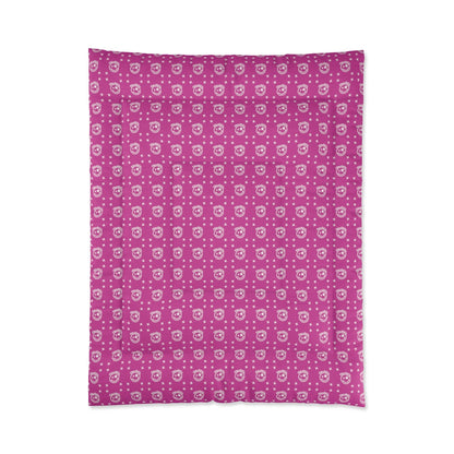 Nerdee's Official Logo Pattern (Design 01) Comforter - Hot Pink