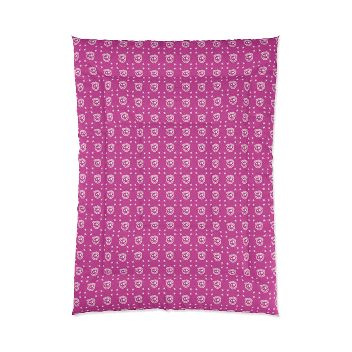 Nerdee's Official Logo Pattern (Design 01) Comforter - Hot Pink