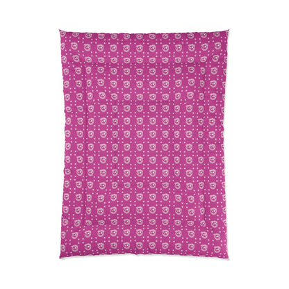 Nerdee's Official Logo Pattern (Design 01) Comforter - Hot Pink