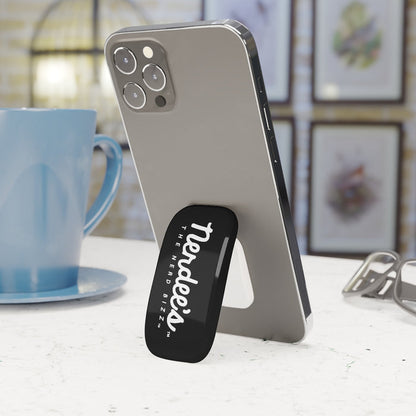 Nerdee's Script Logo - Phone Click-On Grip - Black
