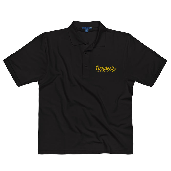 Nerdee's Script Logo (Gold) - Men's Premium Polo