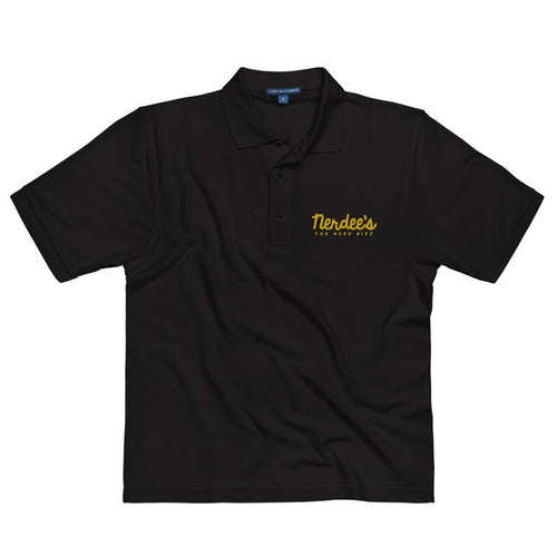 Nerdee's Script Logo (Gold) - Men's Premium Polo