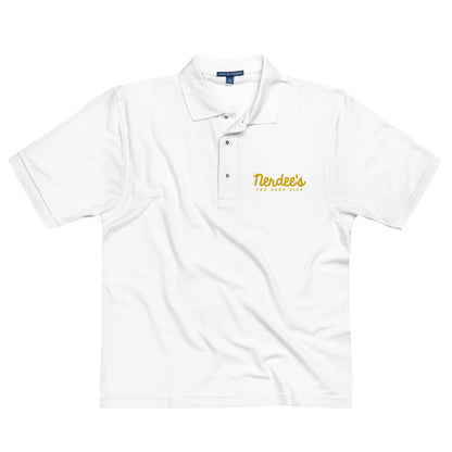 Nerdee's Script Logo (Gold) - Men's Premium Polo