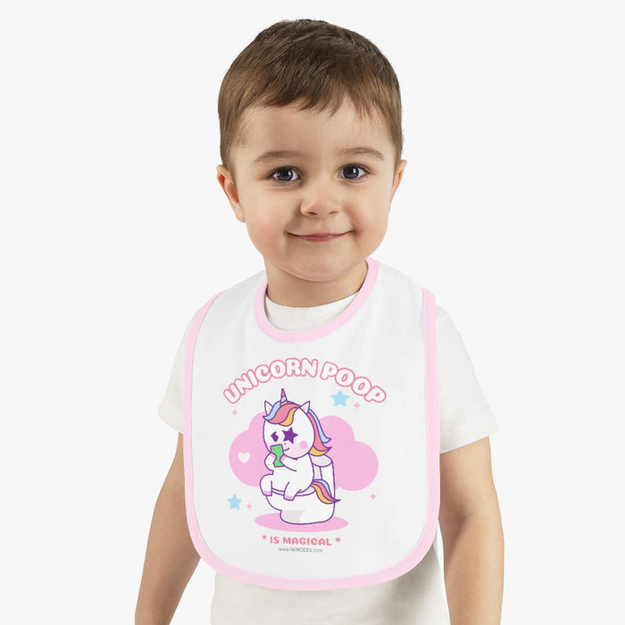 Nerdee's "Unicorn Poop" - Baby Contrast Trim Jersey Bib