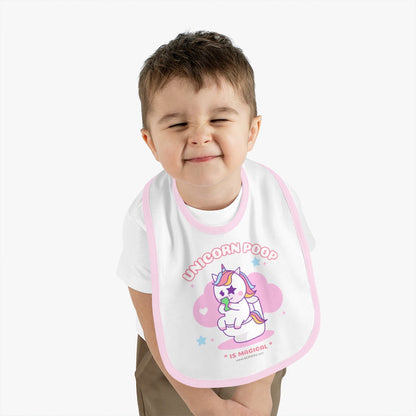 Nerdee's "Unicorn Poop" - Baby Contrast Trim Jersey Bib